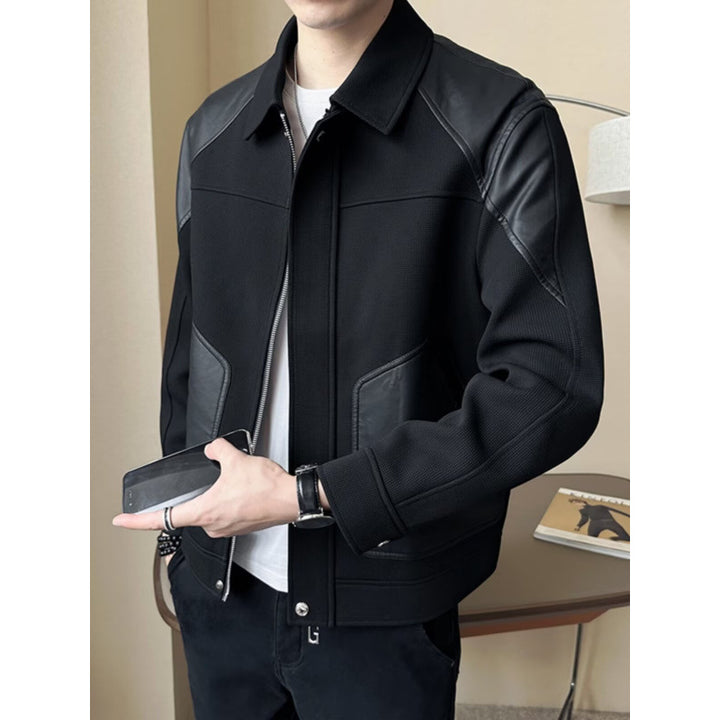 Herren Urban Padded Jacke mit Lederdetails Echo Archive