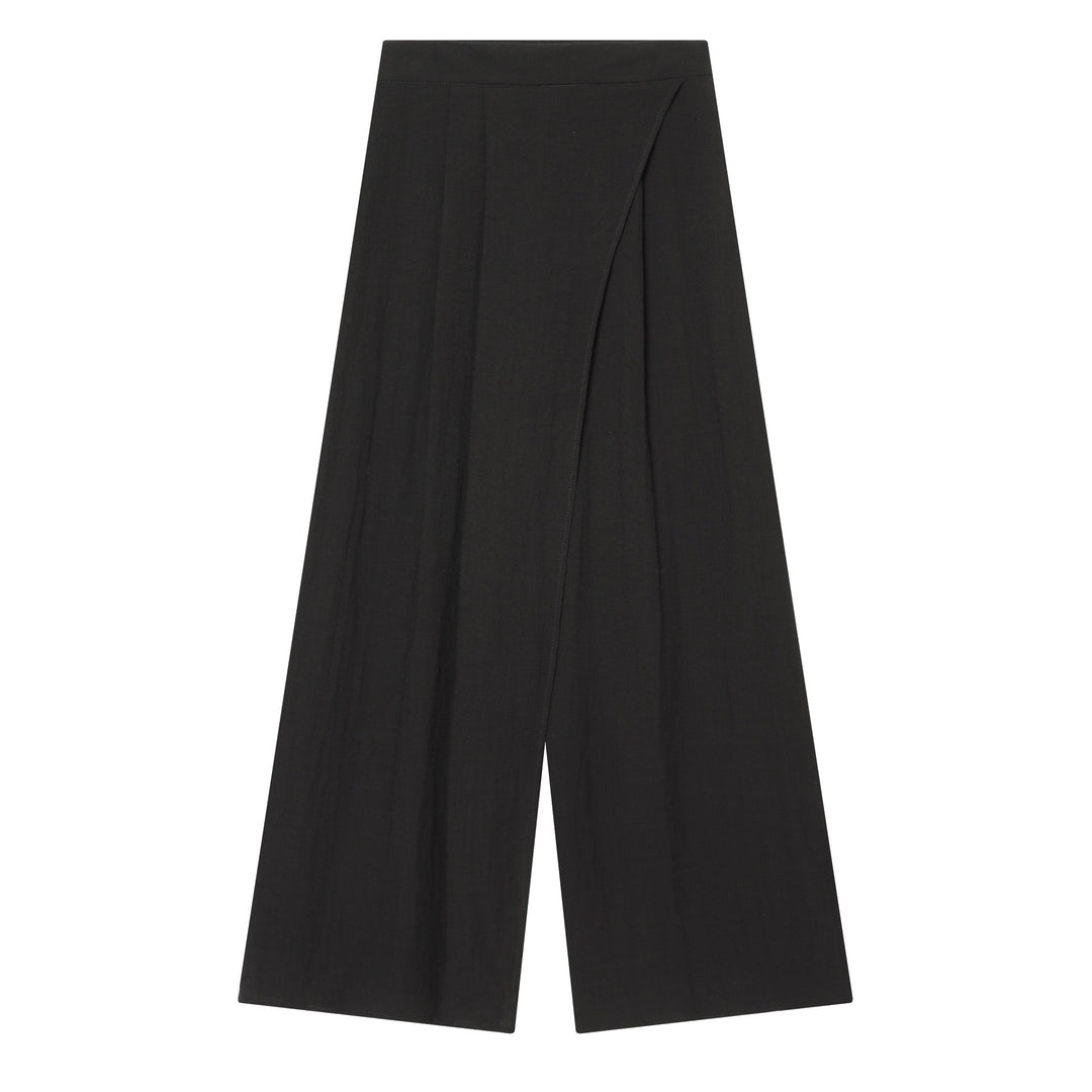 Damenweite Palazzo-Hose mit asymmetrischem Schnitt und elastischem Bund Echo Archiv