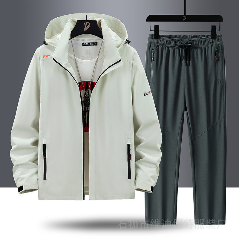 Herren Tragbare Outdoor-Jacke mit sportlichen Jogginghosen Echo Archiv