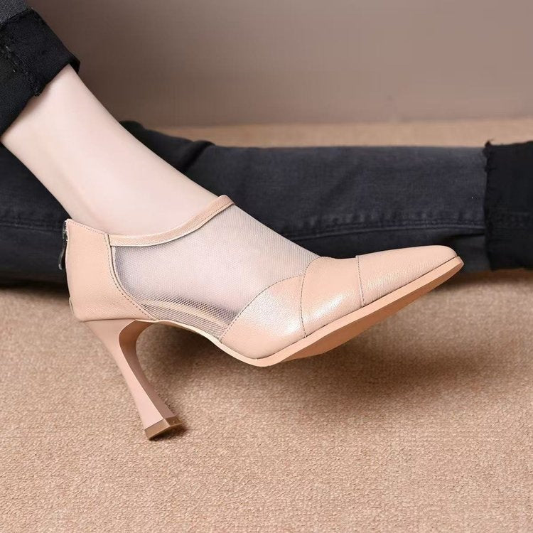Damen Elegante Spitzer Pumps mit Transparenten Einsätzen Echo Archiv