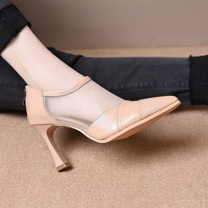 Damen Elegante Spitzer Pumps mit Transparenten Einsätzen Echo Archiv