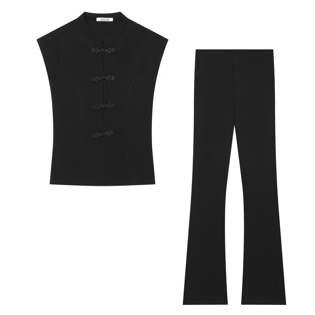 Damen Hochtaillierte Jersey‑Schlaghose mit elastischem Bund Echo Archiv
