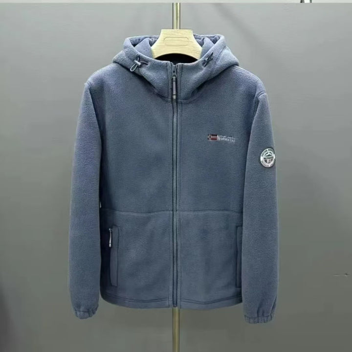 Herren Warme Fleece-Kapuzenjacke mit Sherpa-Futter, Windschutz & Reißverschlusstaschen Echo Archiv