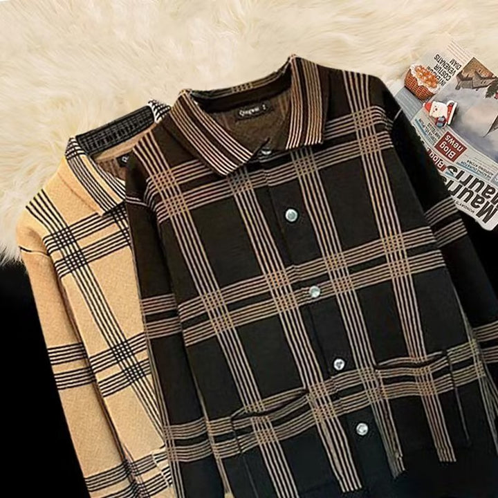 Damen Karierte Hemdjacke mit praktischen Taschen und eleganter Knopfleiste Echoarchiv