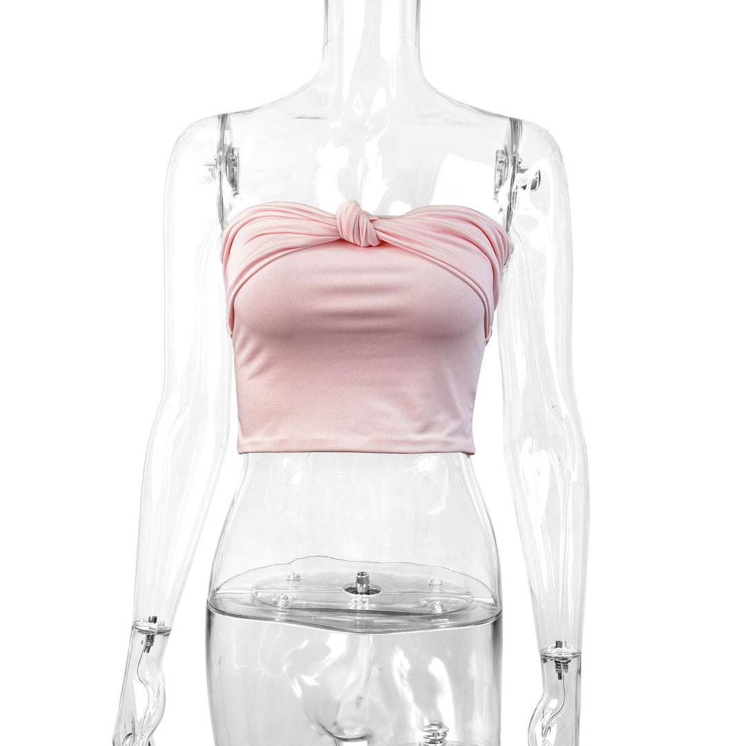 Damen Bandeau Crop-Top mit Knoten-Design Echo Archiv
