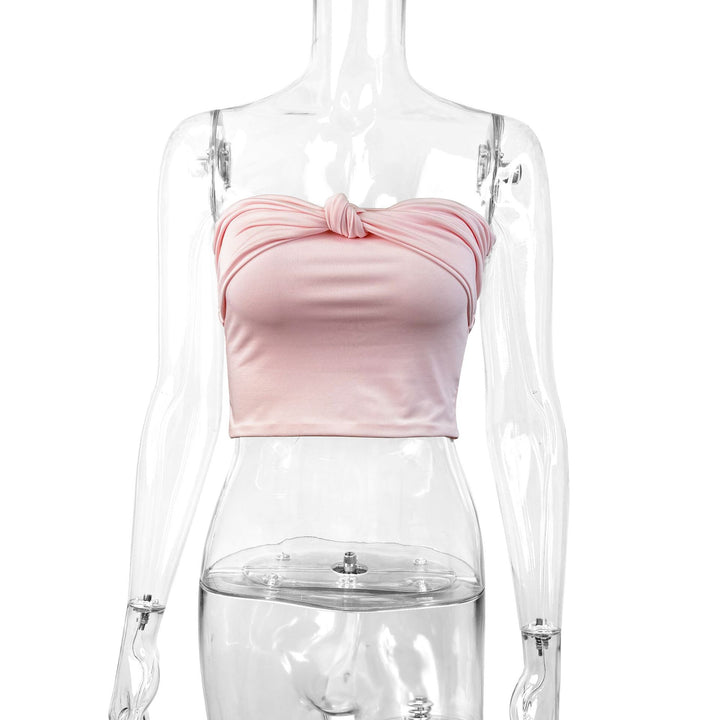 Damen Bandeau Crop-Top mit Knoten-Design Echo Archiv