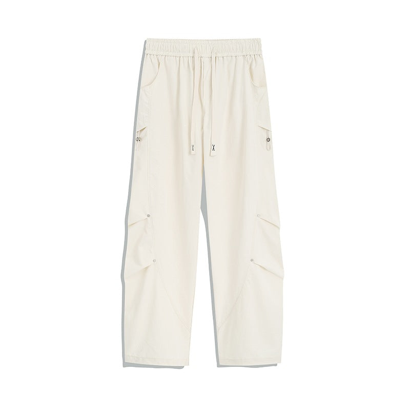 Herren Utility-Cargo-Loungehose mit Tunnelzugbund, Mehrfachtaschen & weitem Bein Echoarchiv