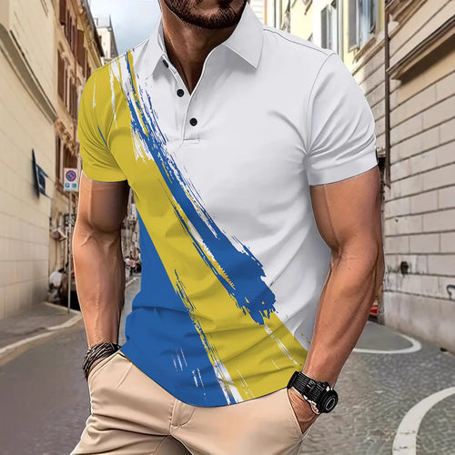 Herren Premium Poloshirt mit dynamischem Farbverlauf Echoarchiv