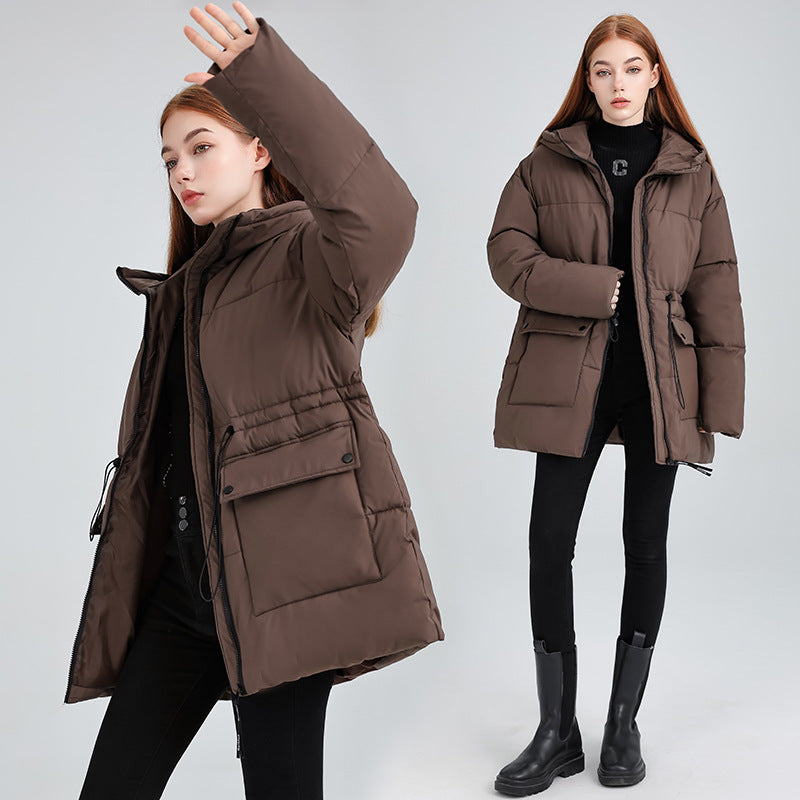 Damen Wattierter Parka mit Kapuze, Tunnelzug und Pattentaschen Echo Archiv