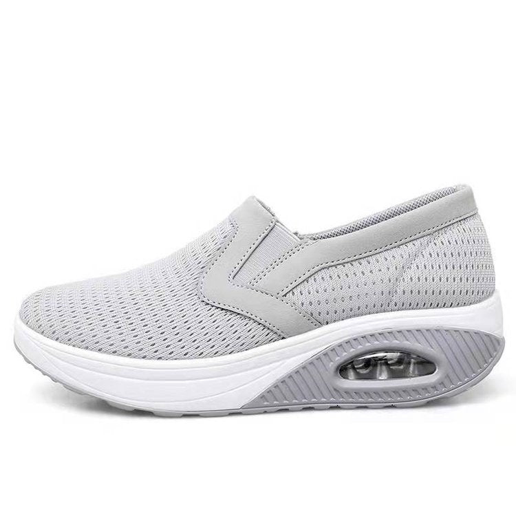Damen Gestrickte Slip-On-Walking-Sneaker mit sichtbarer Luftkapsel und ergonomischer Plateausohle – Névara