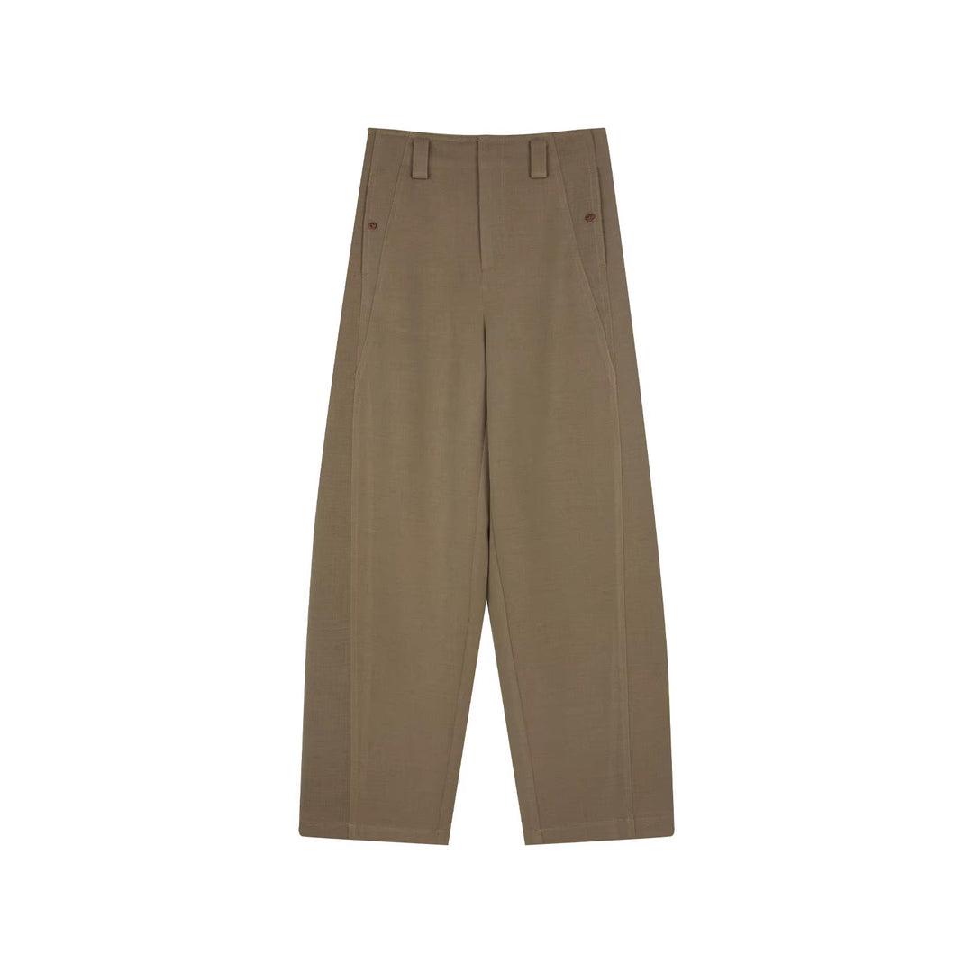Damen Elegante und bequeme Hochtaillierte Stoffhose Echoarchiv
