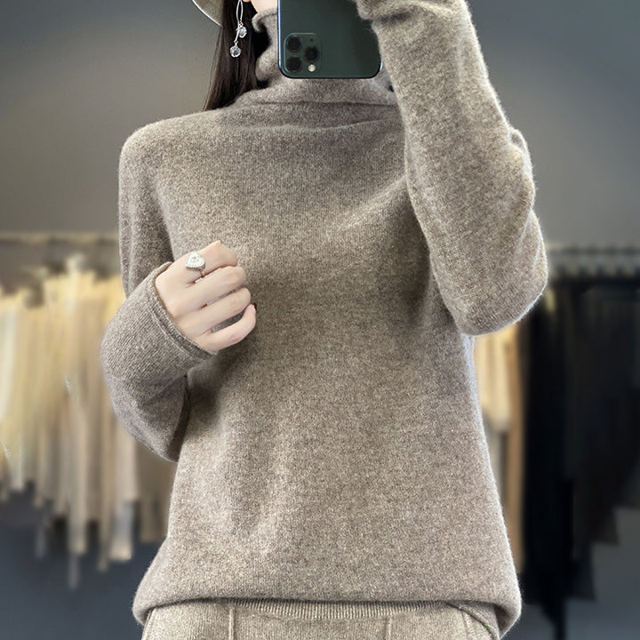 Damen Weicher Feinstrick-Rollkragenpullover mit kaschmirähnlicher Haptik und verlängerten Bündchen Echoarchiv