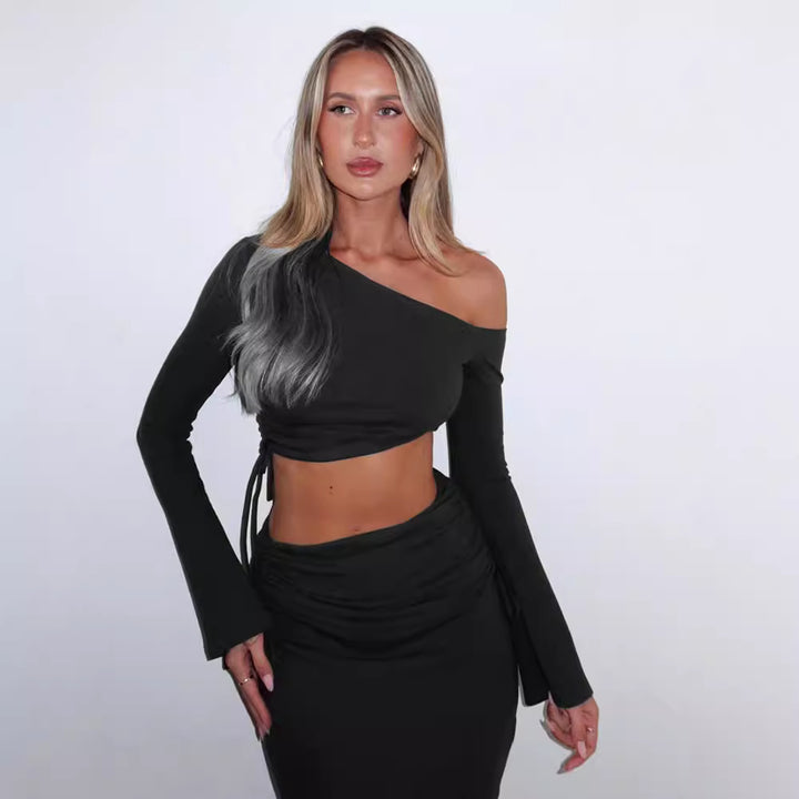 Damen Wickelkleid mit asymmetrischem Design und eleganter Rückenansicht Echo Archiv