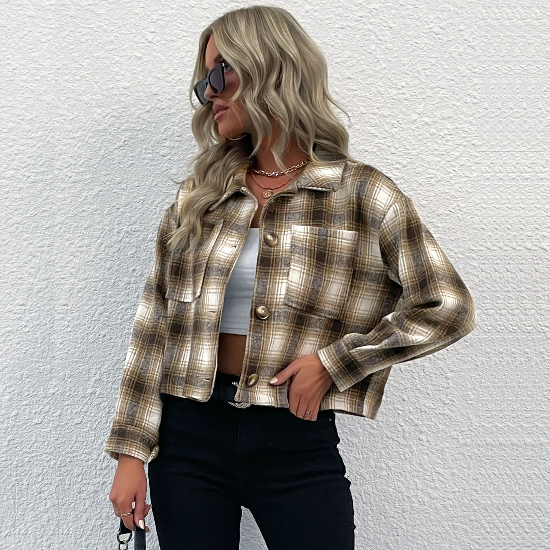 Damen Karierte Bomberjacke Echo Archiv