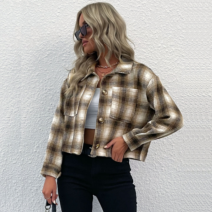 Damen Karierte Bomberjacke Echo Archiv