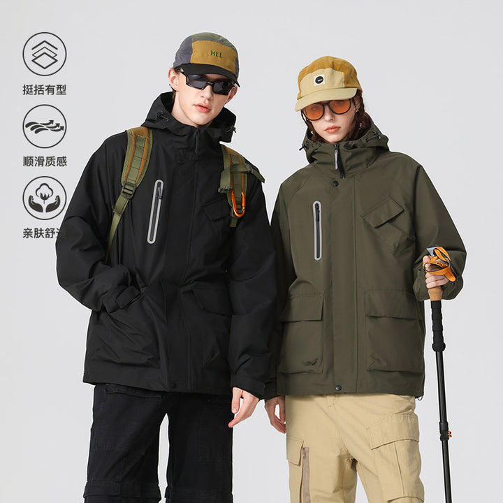 Herren Technische Regen‑Softshelljacke mit Kapuze, verschweißten Nähten und taktischen Taschen Echo Archiv