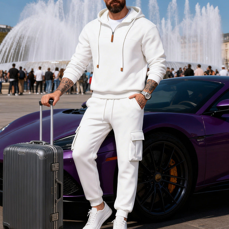 Herren Cargo-Joggerhose mit multifunktionalen Klapptaschen elastischem Bund und gerippten Bündchen – Bravaro