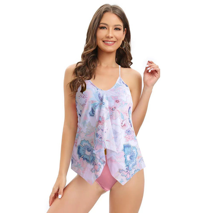 Damen Tankini-Set mit floralem Überrock und verstellbaren Trägern Echo Archiv