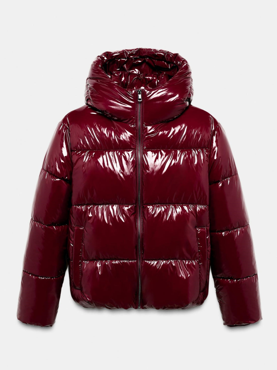 Damen Hochglanz Steppjacke mit hohem Kragen – Célinea