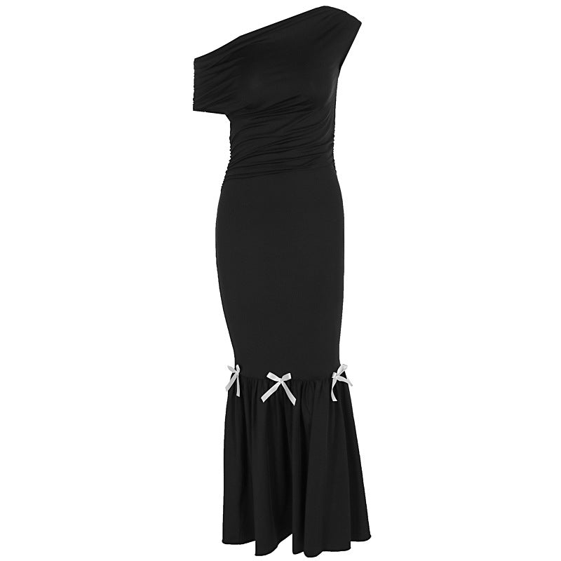 Damen Elegantes Maxikleid mit asymmetrischem One-Shoulder Design und verspielten Rüschendetails Echo Archiv