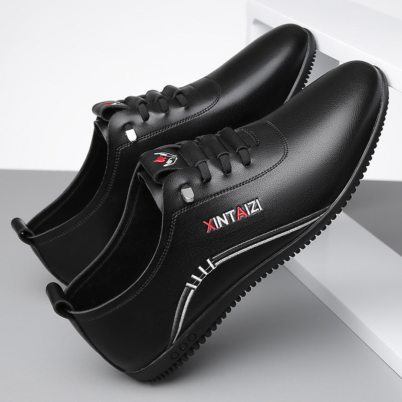 Herren Eleganter leichter Lederimitat-Slip-On mit elastischer Schnellzug-Lacing und profilierter Gummisohle Echoarhiv – Tavélo