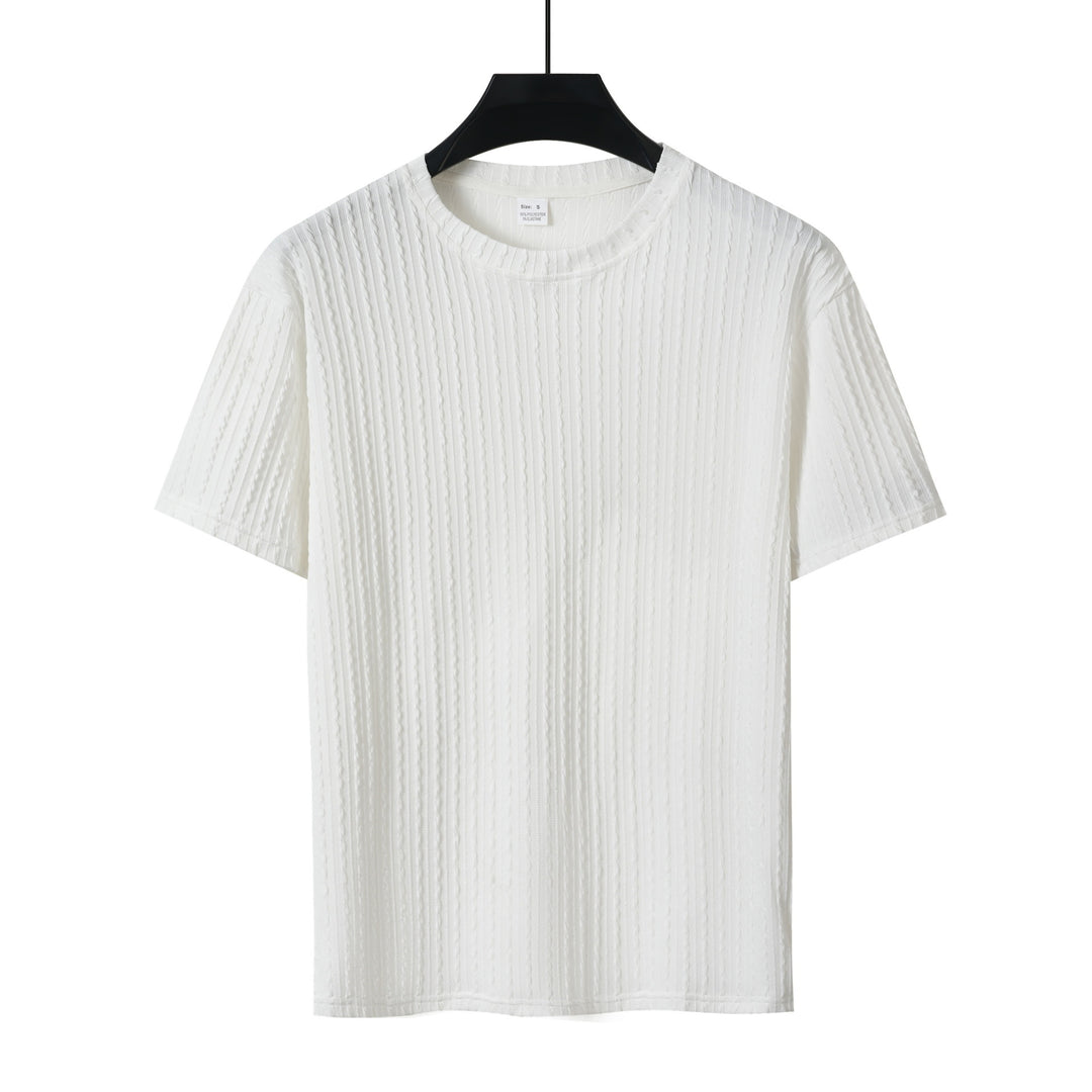 Herren T-Shirt mit strukturiertem Muster Echoarchiv