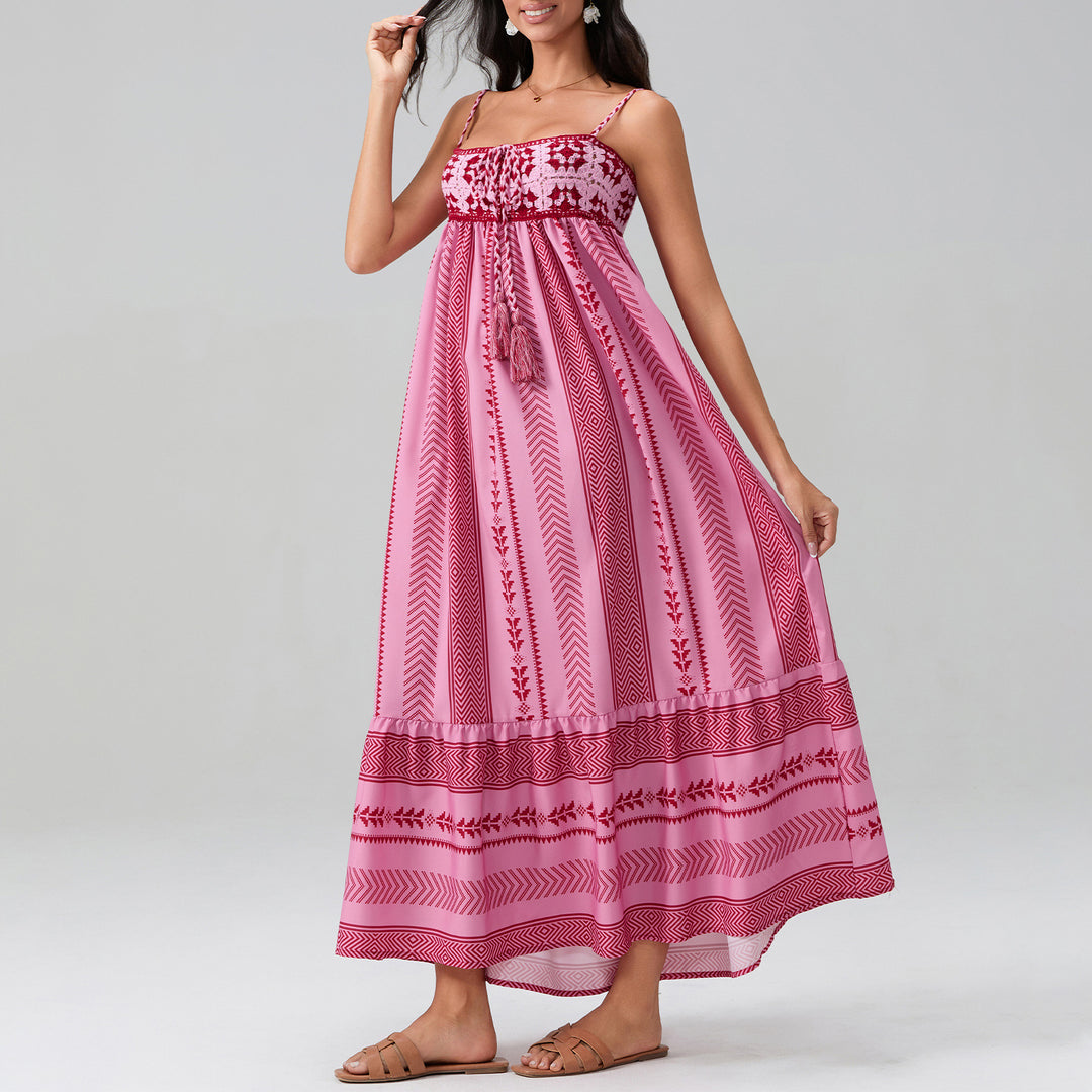 Damen Maxikleid mit raffiniertem Boho-Muster Echo Archiv