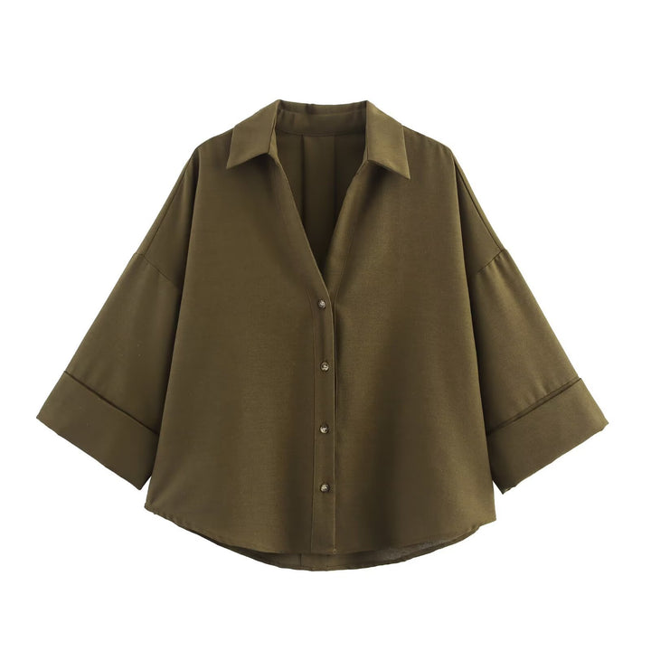 Damen Hemdblusenshirt mit lässigem Schnitt und eleganten 3/4-Ärmeln Echo Archiv
