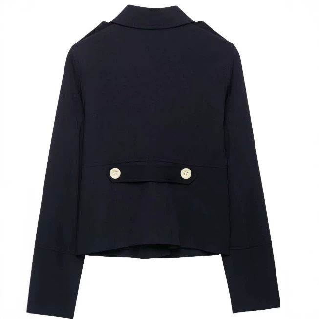 Damen Taillierte Cropped‑Fieldjacke im Blousonstil mit Schulterklappen und aufgesetzten Pattentaschen Echo Archiv