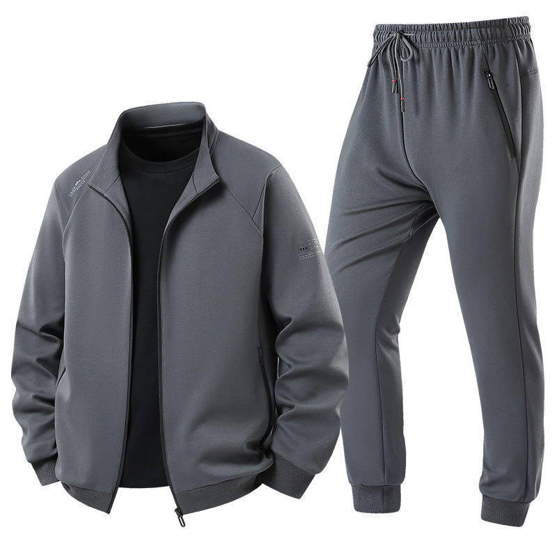 Herren Leichter Freizeit-Trainingsanzug-Set mit Reißverschlussjacke, elastischer Bund & Reißverschlusstaschen Echoarchiv