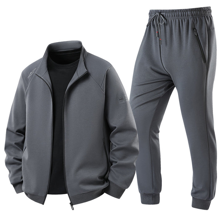 Herren Leichter Freizeit-Trainingsanzug-Set mit Reißverschlussjacke, elastischer Bund & Reißverschlusstaschen Echoarchiv
