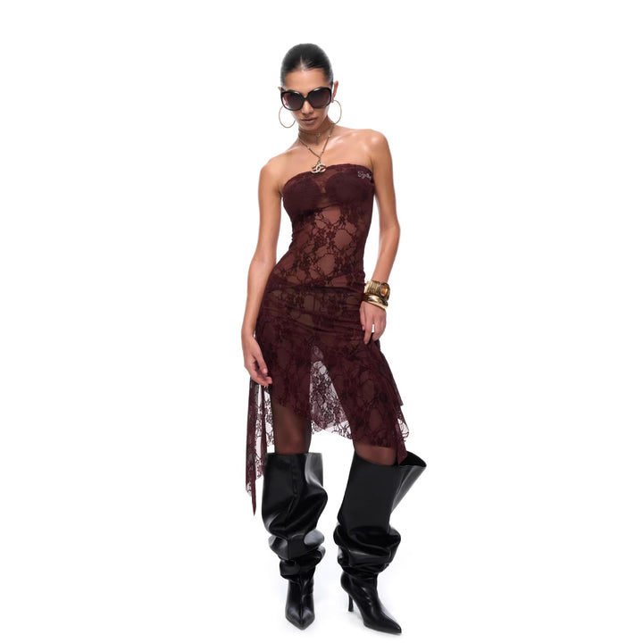 Damen Elegant geschnittenes Spitzenkleid Echo Archiv