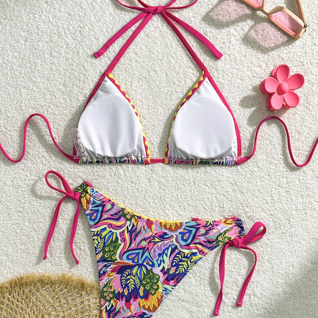 Damen Triangel-Bikini mit verspieltem Farbmuster Echo Archiv