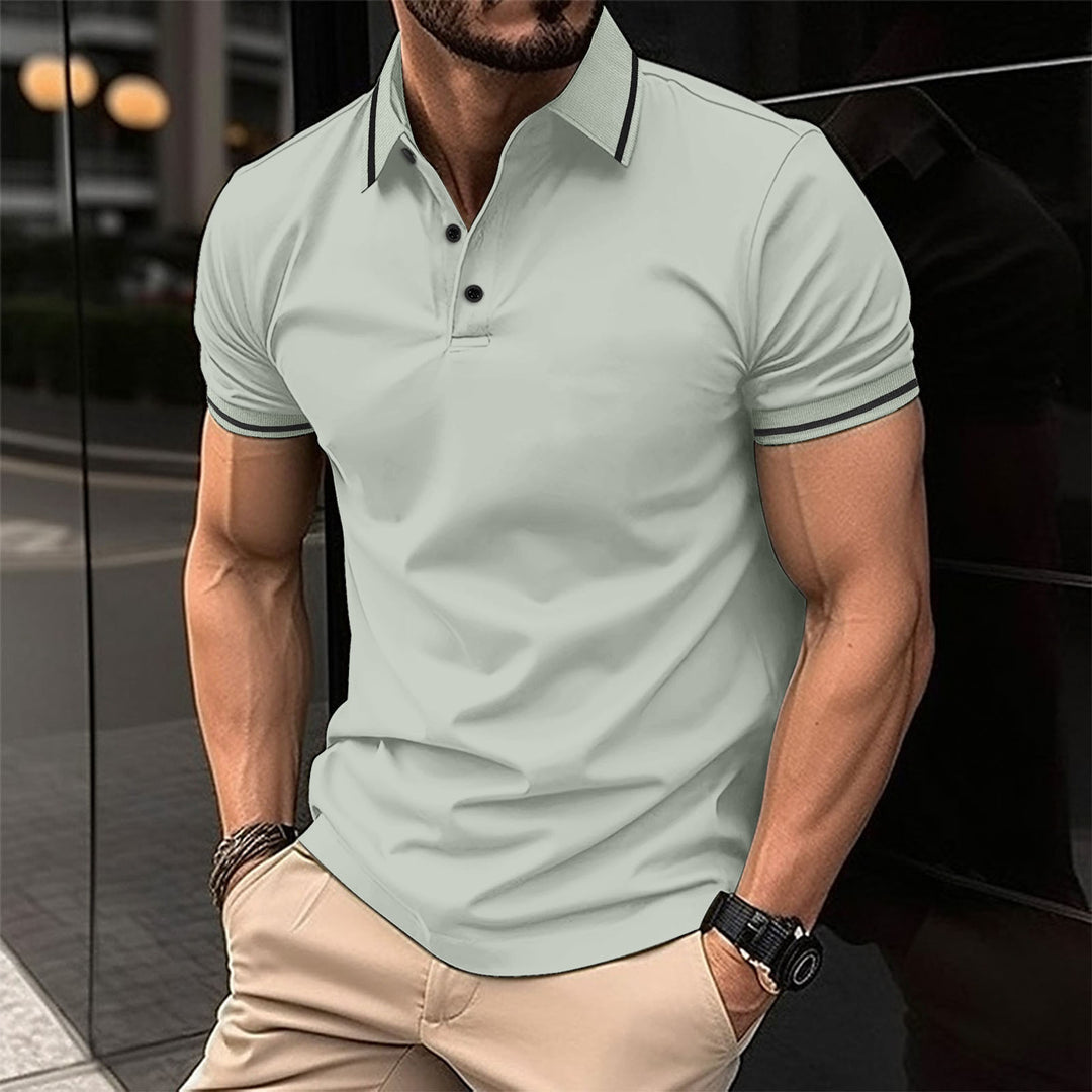 Herren Poloshirt mit modernem Reverskragen und sportlichen Kontrastdetails Echoarchiv