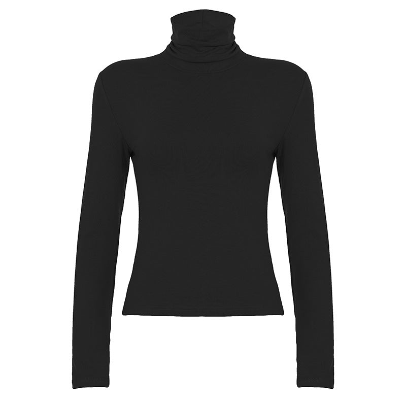Damen Figurnahes Langarm-Rollkragen-Shirt aus Stretch-Jersey Echo Archiv