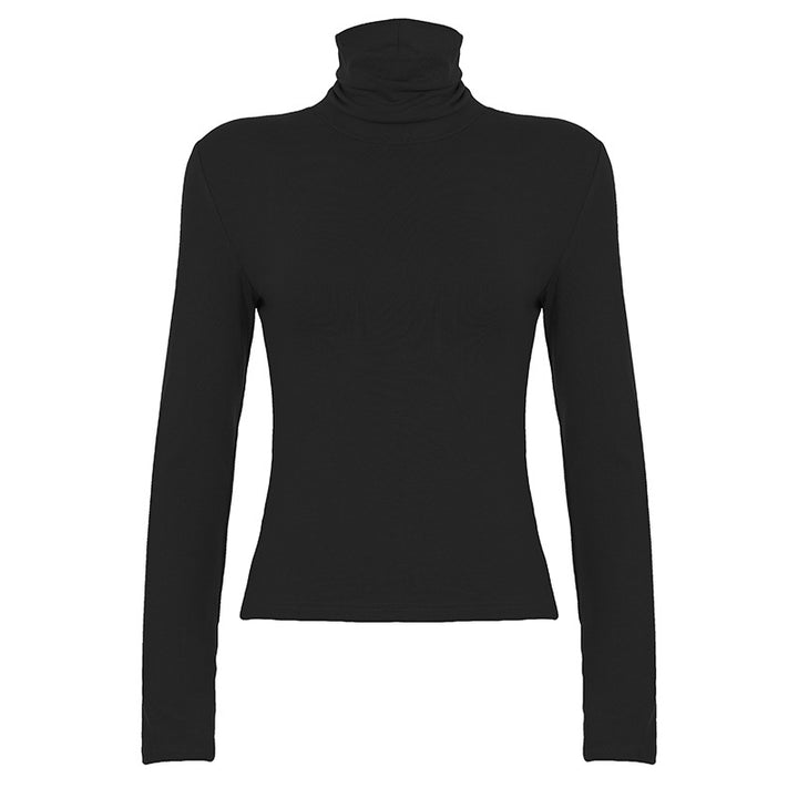 Damen Figurnahes Langarm-Rollkragen-Shirt aus Stretch-Jersey Echo Archiv