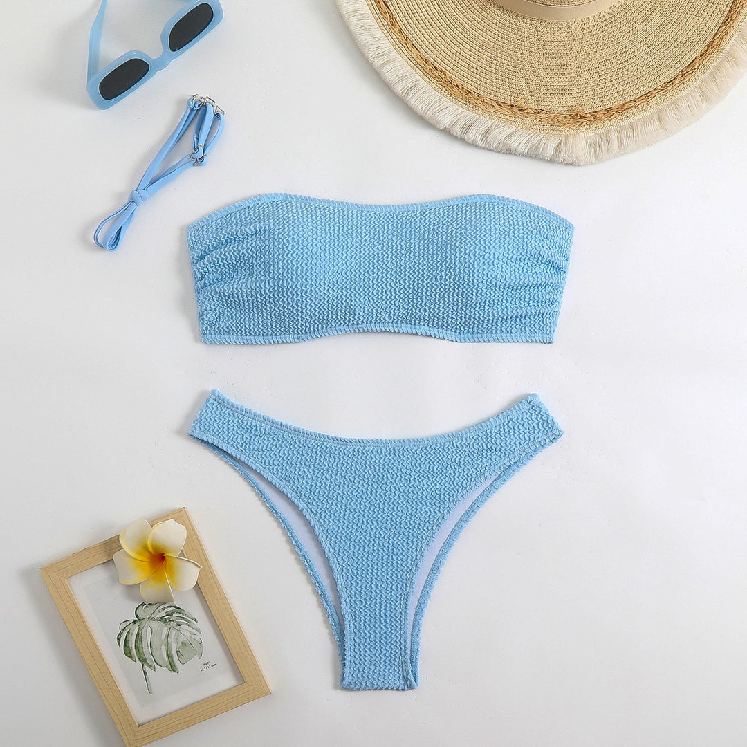 Damen BandEchoarchivu-Bikini-Set mit strukturiertem Oberteil und klassischem Schnitt Echoarchiv
