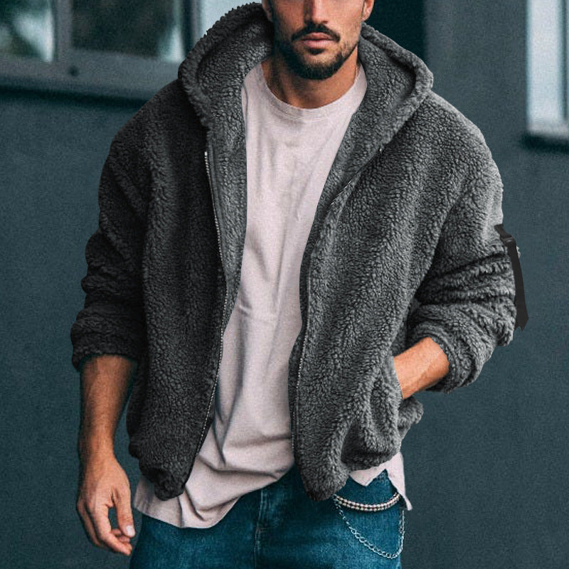 Herren Fleecejacke mit weichem Innenfutter und Kapuze Echoarchiv