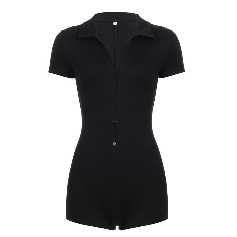 Damen Kurzoverall mit Knopfleiste und modernem Kragen Echo Archiv