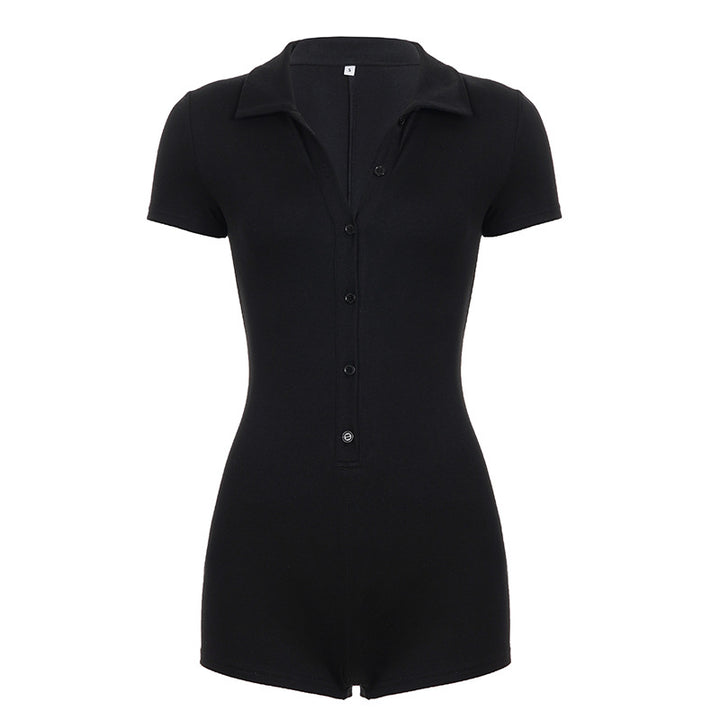 Damen Kurzoverall mit Knopfleiste und modernem Kragen Echo Archiv