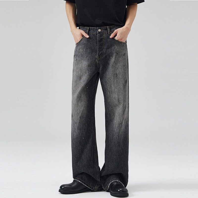 Herren Relaxed‑Straight Denim-Jeans mit Vintage-Waschung und verlängertem Saum Echo Archiv