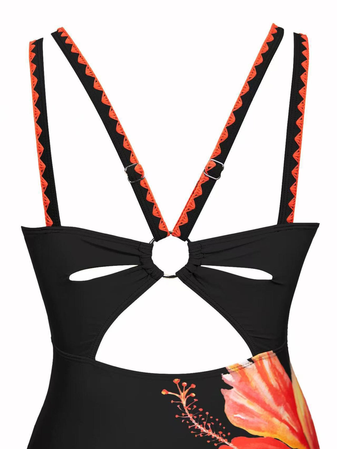 Damen Eleganter Badeanzug mit Blumenapplikationen Echo Archiv