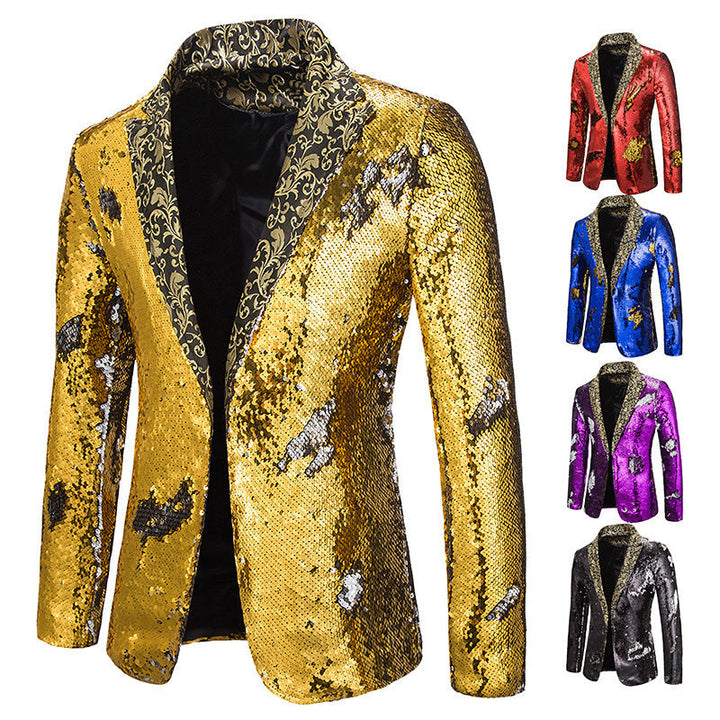 Herren extravagante Pailletten-Blazerjacke Echoarchiv