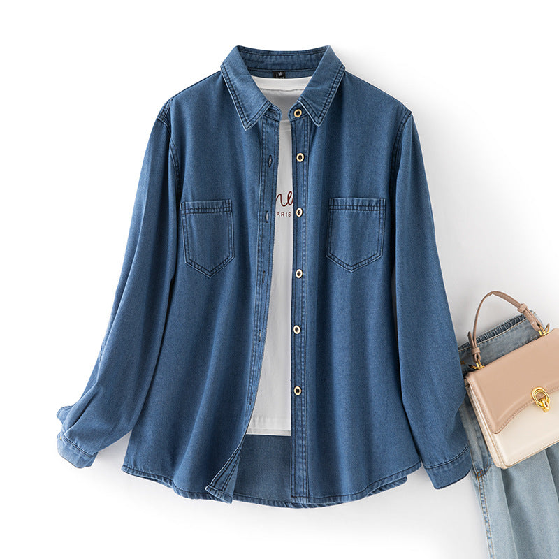 Damen Trendige Denim-Hemdjacke Echo Archiv