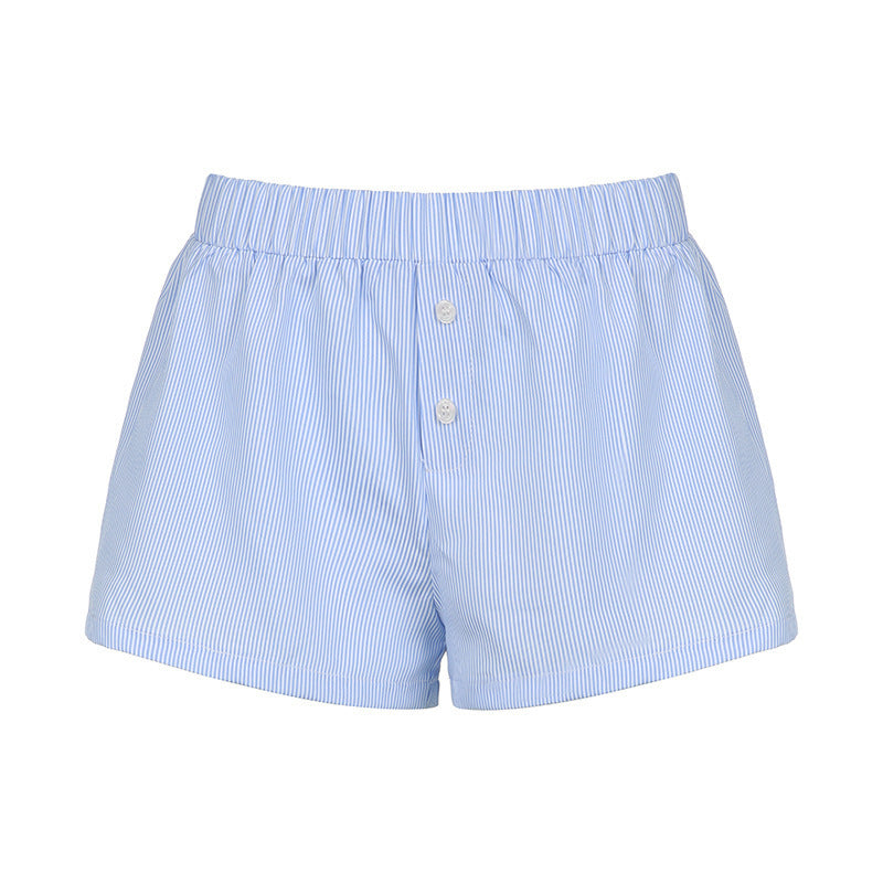 Damen bequeme Baumwollshorts mit Knopfdetails Echo Archiv