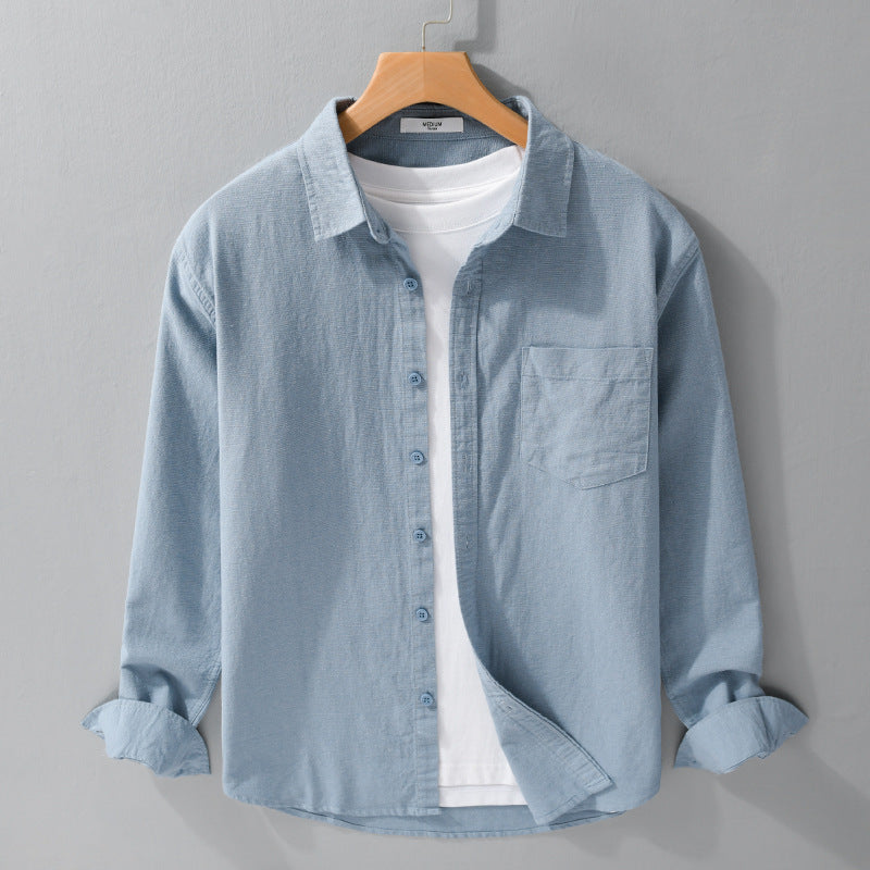 Herren Soft‑Touch Baumwollmix Overshirt im Layering‑Look mit Brusttasche Echoarchiv