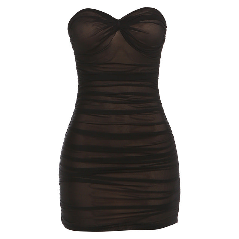Damen Figurumspielendes Neckholder Kleid mit eleganten Rüschendetails Echo Archiv