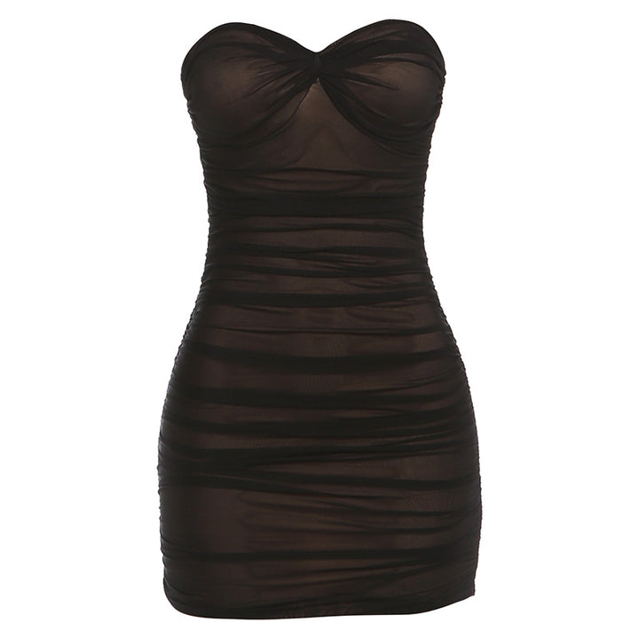 Damen Figurumspielendes Neckholder Kleid mit eleganten Rüschendetails Echo Archiv