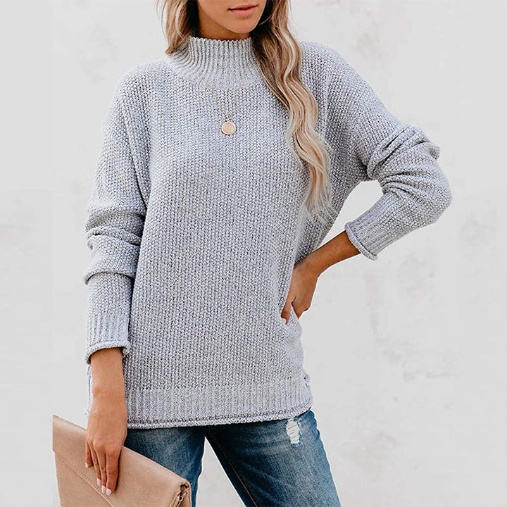 Damen Oversize Strickpullover mit hohem Rollkragen und strukturierter Maschenoptik Drune