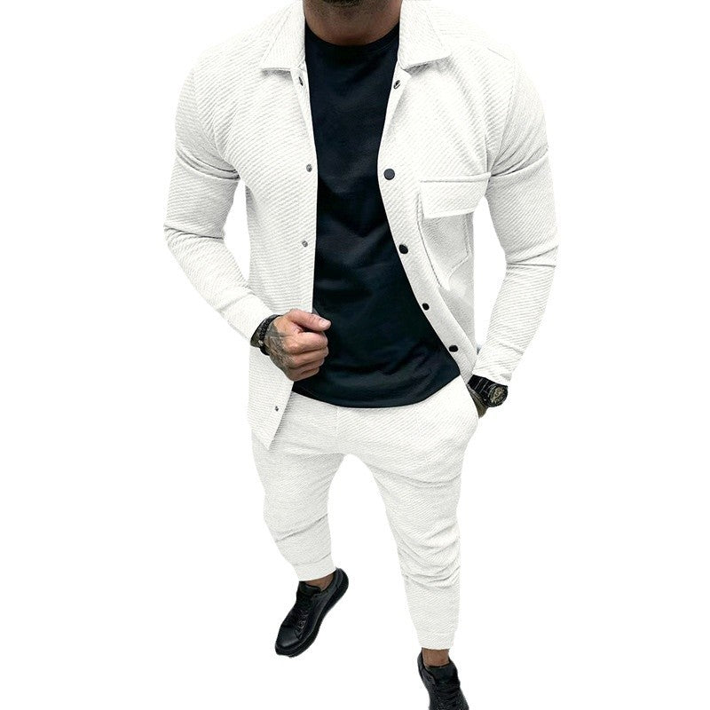 Herren Elegantes Zweiteiler-Outfit mit strukturiertem Design und praktischen Taschen Echoarchiv